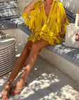Lara Soft V-Neck Casual Mini Dress