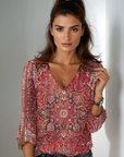 Aaliyah Boho Ruffle Vintage Blouse