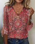 Aaliyah Boho Ruffle Vintage Blouse