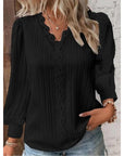 Iris Classy Lace V-neck Long Sleeve Blouse