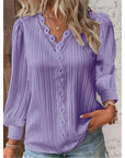 Iris Classy Lace V-neck Long Sleeve Blouse