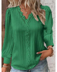 Iris Classy Lace V-neck Long Sleeve Blouse