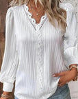 Iris Classy Lace V-neck Long Sleeve Blouse