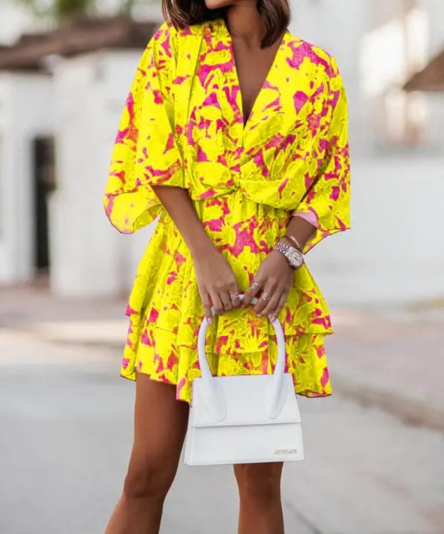 Valeria Bohemian Floral Mini Dress