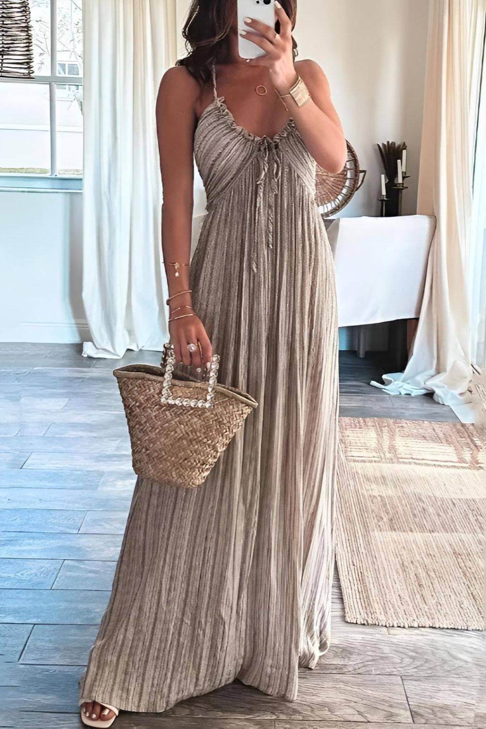 Lanie Chic Pleated Maxi Dress