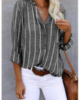 Maria Casual Striped Long Sleeve Blouse
