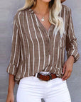 Maria Casual Striped Long Sleeve Blouse