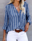Maria Casual Striped Long Sleeve Blouse