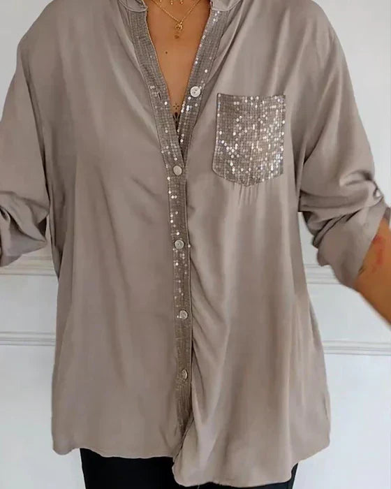 Paisley Sparkling V-Neck Blouse