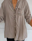 Paisley Sparkling V-Neck Blouse