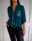 Paisley Sparkling V-Neck Blouse
