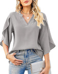 Emery Elegant Office Ruffle Blouse