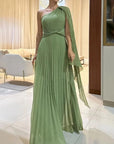 Dalila Off-Shoulder Pleated Maxi Dress