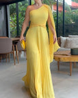 Dalila Off-Shoulder Pleated Maxi Dress