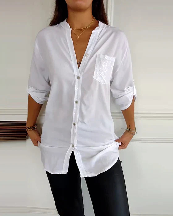 Paisley Sparkling V-Neck Blouse