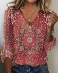 Aaliyah Boho Ruffle Vintage Blouse