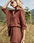 Cara Button-Up & Shorts Set